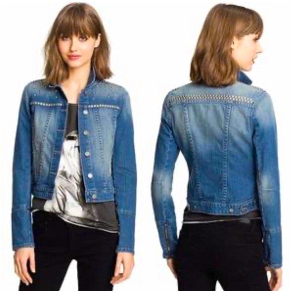PAIGE - Colbie Denim Studded Denim Jacket in Freedom - Picture 1 of 13